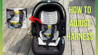 How To Adjust Harness Or LoosenRelease Shoulder Straps  Graco SnugRide SnugFit 35 DLX models 4K [upl. by Ibur822]