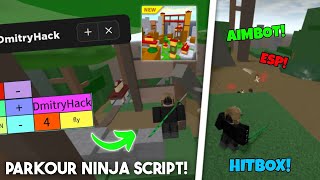 Roblox Be a Parkour Ninja Script  HitboxESP andAimbot Arceus X [upl. by Ennalorac]