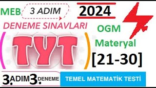 3 Adım Deneme Sınavları  TYT  3 Adım 3 Deneme  Matematik  Temel Matematik Testi  MEB  2024 [upl. by Lyn]