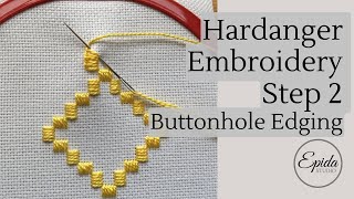 Hardanger Embroidery Tutorial part 2  Buttonhole stitch [upl. by Tsepmet]