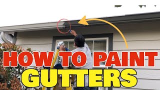 How To Paint Gutters DIY  Using Basic Hand Tools and a Ladder Step by Step [upl. by Hpeseoj]