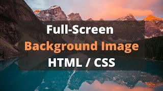 Full Screen Background Image with HTML CSS  Responsive Full Page Background Image CSS [upl. by Atinid55]