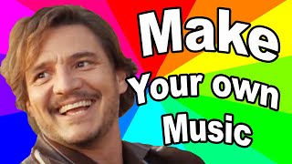 Why is Pedro Pascal smiling The original movie and song of the make your own music meme origin [upl. by Nueoht]