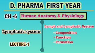 Lymph  Lymphatic sysytem  CH6  L1  Human anatomy and physiology  DPharm first year [upl. by Acira]