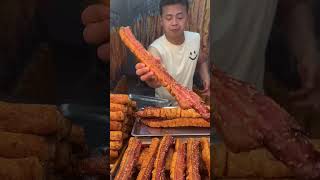 Crispy pork belly the king of barbecue so delicious food mukbang foodiechallenge streetfood [upl. by Nomelihp]