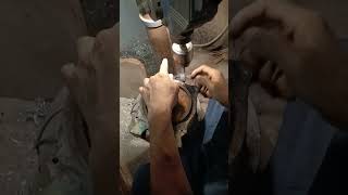 MAKING HOLES IN PUMP USING HEAVY DRILL MACHINE welding electrical [upl. by Halsy]