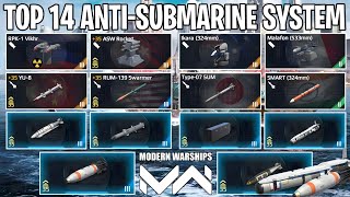 Top 14 AntiSubmarine Weapons With Highest Damage  Modern Warships [upl. by Lain399]