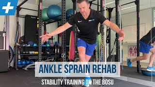 Ankle Sprain Stability Training on the BOSU  Tim Keeley  Physio REHAB [upl. by Nonah]