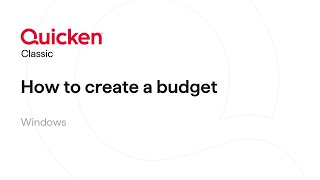 Quicken Classic for Windows  How to create a budget [upl. by Poyssick976]