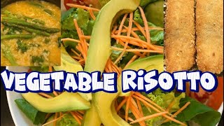 💥ASMR💫Menu for TodayVegetable Risotto Fried Salmon and Avocado Salad asmr foods live [upl. by Asiral]