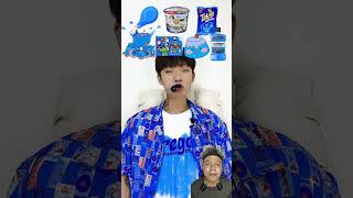 MAKAN SERBA BIRU⁉️ mukbang eating eatingshow food beatbox viralvideo funny tiktok asmr [upl. by Elad]