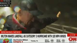 CNN’s Anderson Cooper gets Nailed by Flying Debris during Hurricane Milton coverage in Bradenton F [upl. by Stelu]