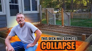 Rebuilding The Deck Frame Rotten Joist Replacement [upl. by Viviana]