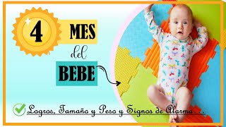 4️⃣ CUARTO MES DEL BEBE 👶  4 MESES  ✅ LOGROS DESARROLLO SUEÑO ALIMENTACION Y MAS [upl. by Kaye]