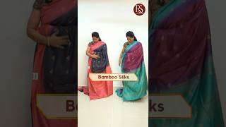 Bamboo silk sarees in elegant woven patterns and color combinations WhatsApp 9100062127 bamboosilk [upl. by Scuram]