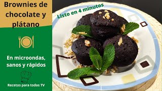 BROWNIES en MICROONDAS EN 4 MINUTOS RICOS y SALUDABLES 🤤 [upl. by Najtsirk]