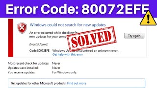 Windows 7 Update Error 80072efe  Error Code 80072EFE Problem Fixed  100 Solved [upl. by Anilem781]