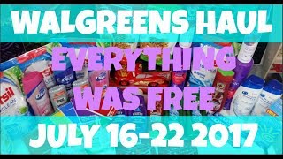 Walgreens Haul 186 Worth of Product for FREE July 16th22nd 2017 [upl. by Attebasile]