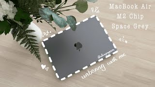 macbook air m2 space grey unboxing 💻✨ [upl. by Screens994]