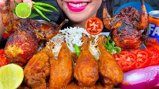 ASMR SPICY CHICKEN CURRY TANDOORI QUAIL CHILI ONION RICE MUKBANG MASSIVE Eating Sounds [upl. by Ahsoyem237]