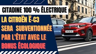 La Citroën ëC3 est bien éligible au bonus écolo disponible en deux finitions quotYouquot et quotMaxquot [upl. by Nogras]