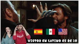 ESPAÑOLES REACCIONAN A DOBLAJE LATINO VS ESPAÑOL VS INGLES DE X MEN ORIGENESWOLVERINE MARVEL [upl. by Sueaddaht178]