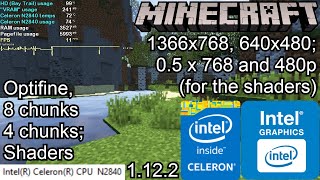 Minecraft Java 1122 on LOWEND LAPTOP  Intel Celeron N2840 Intel HD Bay Trail 4 GB RAM [upl. by Eirovi]