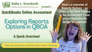 QuickBooks Online Accountant  Reports Options Accountant Tools [upl. by Atlee]