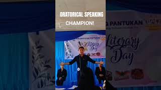 My winning performance in ORATORICAL SPEAKING 👑✨intramurals champion oration reels [upl. by Jacoby155]