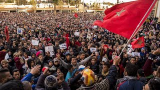 Maroc  manifestations à Jerada après de nouveaux décès dans les quotmines de la mortquot [upl. by Retsevlys]