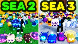 Rolling 100 Fruits in the 2nd Sea vs 3rd sea Blox Fruits [upl. by Herby]