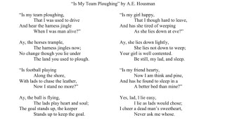 Is My Team Ploughing AE HOUSMAN [upl. by Aisilef]