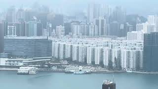 Big ferry crossing hk harbour on cloudyampgreyest day [upl. by Ardnu]