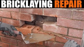 Bricklaying Repair  How To replace Bricks In a Wall  Tutorial [upl. by Ridinger557]