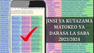 JINSI YA KUANGALIA MATOKEO YA DARASA LA SABA 20232024 [upl. by Acey]