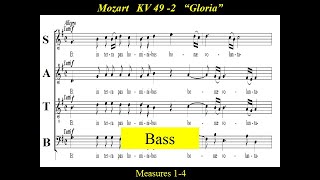 Mozart Missa Brevis in Gmajor  KV 49  2 Gloria  Bass [upl. by Rew]