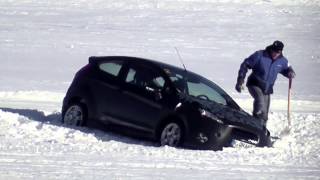 Ford Fiesta facelift spied crashing in snow [upl. by Byram]