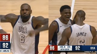 LeBron James TAKES OVER in CLUTCH of 4th qtr and hits dagger for USA vs Germany [upl. by Gussi]