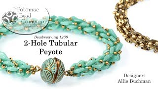 2Hole Tubular Peyote Stitch Tutorial [upl. by Herm]