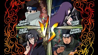 Shino VS Yugao VS Itachi VS Asuma  Naruto Clash of Ninja Revolution 2 [upl. by Rafaelita697]