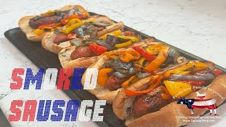 How to grill Sausage and Peppers  Prohibition BBQ  2 Guys Grilling [upl. by Hainahpez]