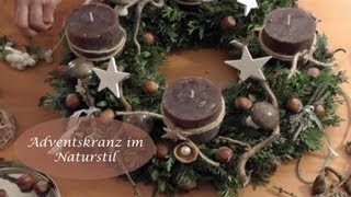 DIY Adventskranz selber machen schmückenbinden im Naturlook I Advents und Weihnachtsdeko I How to [upl. by Nettle]