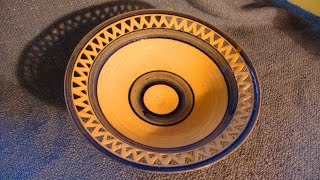 Pottery Carving  Piercing a geometric pattern on a clay bowl [upl. by Atsylak]