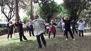 Tai Chi e Qi Gong alla Festa Veg 2017 VII  La Camminata della Tigre  Roma  piazza Re di Roma [upl. by Aniretake869]