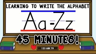 How to Write Letters AZ – Learning to Write the Alphabet for Kids – Uppercase and Lowercase Letters [upl. by Maryellen802]