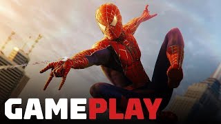 SpiderMan PS4 7 Minutes of Tobey Maguire Webbed Raimi Suit Gameplay [upl. by Nywde94]