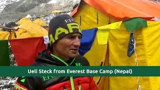 Last video Interview  Ueli Steck at Everest Base Camp 24042017 at EBC Nepal [upl. by Amlev]