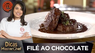 FILÃ‰ AO MOLHO DE CHOCOLATE comÂ Raissa Ribeiro  DICAS MASTERCHEF [upl. by Stefanie]