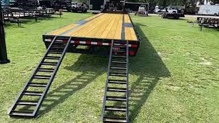 2022  85x40 PJ Gooseneck Equipment Trailer w SlideIn Ramps  LS402 [upl. by Jobina]