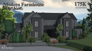 Modern Farmhouse Mansion  175K Exterior  Bloxburg Speed Build  Roblox [upl. by Umeh]